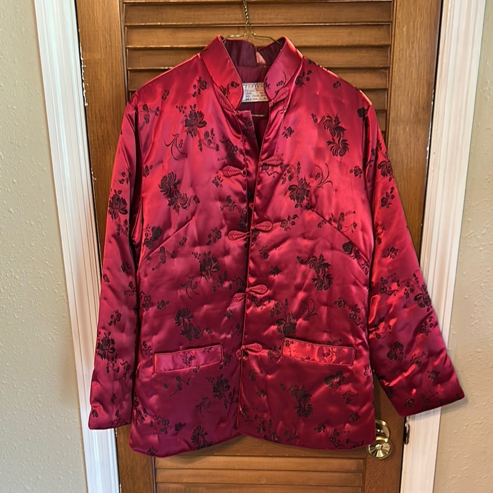 Elegant vintage Red Floral Women's Jacket